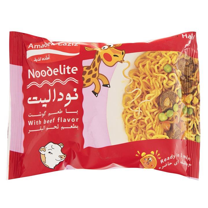 نودالیت با طعم گوشت آماده لذیذ مقدار 75 گرم Noodelite Beef Flavor Amadeh Laziz 75gr